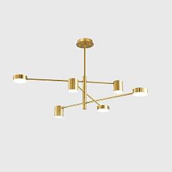 TopJiä Industrial Sputnik Chandelier,Modern Vintage Iron Metal Pendant Lighting Acrylic Light Shade Bedroom Living Room Dining Room Office Ceiling Decorative Light Fixture Gold 6light-Warm Light