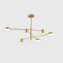TopJiä Industrial Sputnik Chandelier,Modern Vintage Iron Metal Pendant Lighting Acrylic Light Shade Bedroom Living Room Dining Room Office Ceiling Decorative Light Fixture Gold 6light-Warm Light