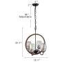 Giluta Industrial Metal Chandelier Island Pendant Lighting Kitchen Light Fixture Elegant Style Hanging Ceiling Light 4 Lights for Bedroom Dinning Room Loft Foyer with 4 Glass Shades