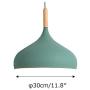 STGLIGHTING Wooden Handle Pendant Light with 15ft Plug-in UL On/Off Dimmer Switch Cord Macaron Green Lampshade Light Fixtures Nordic Minimalist Loft Style Lamps for Dining Room Bulbs Not Included
