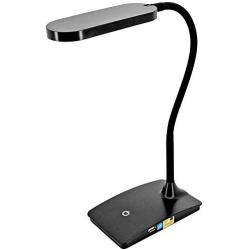 TW Lighting IVY-40BK The IVY LED Desk Lamp with USB Port, 3-Way Touch Switch, Black