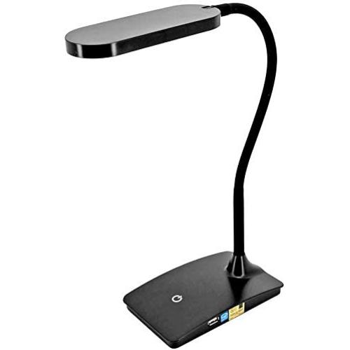TW Lighting IVY-40BK The IVY LED Desk Lamp with USB Port, 3-Way Touch Switch, Black