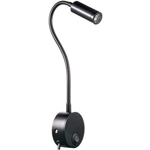 WannaBi Flexible Plug Wired 3 Watts 3W Gooseneck Led Wall Light Sconce Lamp Lighting for Bedroom Reading Bathroom