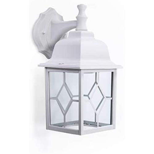 CORAMDEO Outdoor LED Square Wall Sconce Light for Porch, Patio, Deck, Wet Location, Built in LED Gives 100W of Light from 11W of Power, 1000 Lumens, 3K, Durable Cast Aluminum with White Finish