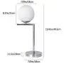 KARMIQI Modern Bedside Table Lamp with Glass Ball Shade, Contemporary Globe Desk Lamps for Living Room, Sliver Nightstand Lamps for Bedroom