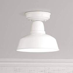 Urban Barn Farmhouse Outdoor Ceiling Light Fixture White Metal 10 1/4'' for Exterior House Porch Patio - John Timberland