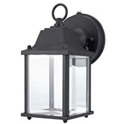 LIT-PaTH Dusk to Dawn Outdoor Wall Lantern, LED Wall Sconce, 5000K Daylight White, 9.5W (75W Equivalent) , 800 Lumen, Aluminum Housing Plus Glass, Outdoor Rated, 2-Pack (Black)