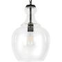 Henn&Hart PD0273 Industrial 1 Contemporary Blackened Bronze with Glass Shade for, Kitchen, Dining, Living Room, Foyer Pendant Light, Black