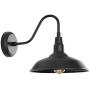 Goalplus Gooseneck Barn Light Farmhouse Wall Mount Light Fixture Exterior E26 Black Industrial Wall Sconce for Garage, 10'' High, IP44 Waterproof, 1 Pack, LM2201