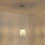 MonDaufie 2 Pack Crystal Pendant Light,Adjustable Ceiling Pendant Lighting for Kitchen Island,Dining Room,Bar,Dimmable Chandelier with Long Cord,Chrome Finish