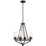 Kane Bronze Chandelier 18 1/2'' Wide Rustic Clear Glass 4-Light Fixture for Dining Room House Foyer Kitchen Island Entryway Bedroom Living Room - Franklin Iron Works