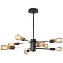 Dellemade XD00859 Sputnik Chandelier 8-Light Vintage Pendant Light for Dining Room,Living Room,Kitchen,Office,Café,Restaurant,Black