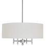 Amazon Brand – Stone & Beam Classic Ceiling Pendant Chandelier Fixture With White Drum Shade- 20 x 20 x 42 Inches, Brushed Nickel