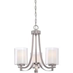 Minka Lavery Chandelier Pendant Lighting 4103-84, Parsons Studio Dining Room, 3 Light, Nickel