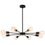 8 Lights Sputnik Chandelier Black Flush Mount Ceiling Light Fixtures Modern Hanging Pendant Light Kitchen Dining Room Bedroom Restaurant Lighting