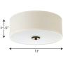Progress Lighting P3713-20 Inspire Two-Light Flush Mount, Antique Bronze