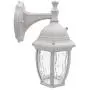 Maxxima LED Outdoor Wall Light, White w/Clear Water Glass, Photocell Sensor, 580 Lumens, 3000K Warm White, Dusk to Dawn Light Sensor
