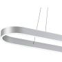 Minimalist LED Chandelier Modern Oval Pendant Light Metal Hanging Ceiling Light Fixture Adjustable Chain Hanging Lamp for Dining Living Rooms Kitchen Silver