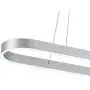 Minimalist LED Chandelier Modern Oval Pendant Light Metal Hanging Ceiling Light Fixture Adjustable Chain Hanging Lamp for Dining Living Rooms Kitchen Silver