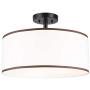 CO-Z Drum Light, 18'' Bronze Finished 3 Light Drum Chandelier, Semi Flush Mount Contemporary Ceiling Lighting Fixture with Diffused Shade for Kitchen, Hallway, Dining Room Table, Bedroom, Bathroom