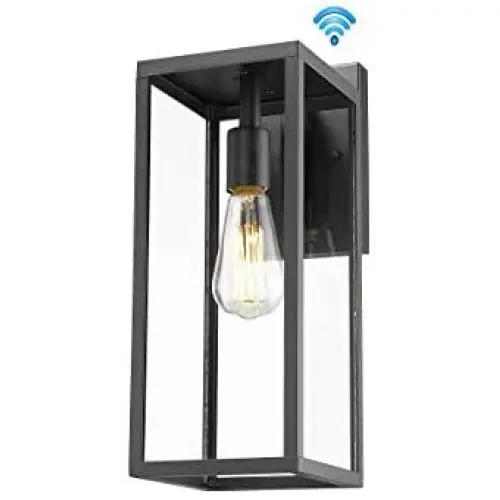 Bestshared Dusk to Dawn Sensor Outdoor Wall Lantern, 15'' 1-Light Exterior Wall Lights,Outdoor Wall Mounted Lighting Fixture