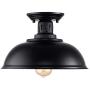 HMVPL Semi Flush Mount Ceiling Light Fixture, Farmhouse Black Close to Ceiling Lighting Industrial Decor Lamp for Kitchen Island Bedroom Living Room Foyer Hallway Entryway Office Closet