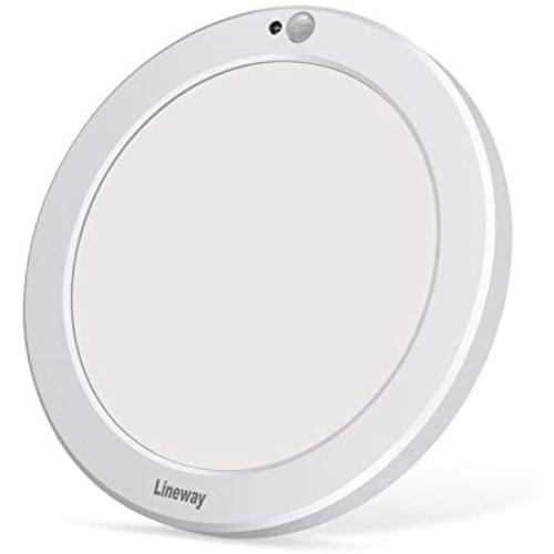 Lineway Motion Sensor Ceiling Light with 30s/180s Timeout Adjustable 3 Color Temperature, 3000K/4000K/6000K, 15W 1500lm Round LED Flush Mount Lighting Fixture for Closet Pantry Porch Stair Laundry