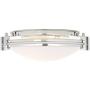 Deco Modern Ceiling Light Flush Mount Fixture Chrome 12 3/4'' Wide White Glass Bowl for Bedroom Kitchen Living Room Hallway Bathroom - Possini Euro Design