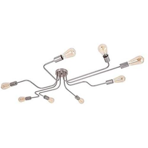 RUXUE Industrial Semi Flush Mount Ceiling Light Modern Sputnik Pendant Light for Kitchen Living Room Bedroom Dining Room