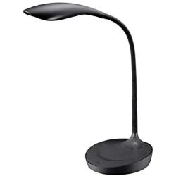 Bostitch Office KT-VLED1502-BLK Gooseneck LED Desk Lamp with USB Charging Port, Dimmable, Black