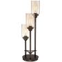 Libby Modern Industrial Console Table Lamp Bronze 3-Light Amber Seedy Glass Shade for Living Room Bedroom Office - Franklin Iron Works