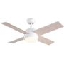 Ceiling Fan with Lights and Remote Control,SNJ 44 Inch Modern Ceiling Fan for Living Room Bedroom Dining Room,Indoor(White)