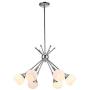 6-Light Modern Sputnik Pendant Light Mid Century Chandelier Semi Flush Mount Ceiling Light Industrial Vintage Ceiling Light for Foyer Bedroom Dining Room (Chrome)