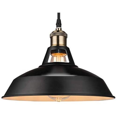 B2ocled Industrial Barn Pendant Light Vintage Style 1 Light E26/E27 Based Lamp Shade for Kitchen, Bedroom, Dining Room, Living Room, Porch