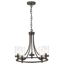 Rosient 5-Light Indoor Chandelier, Farmhouse Contemporary Foyer Pendant Light, Dinning Room Chandelier Lighting Fixture in Oil Rubbed Bronze Finish