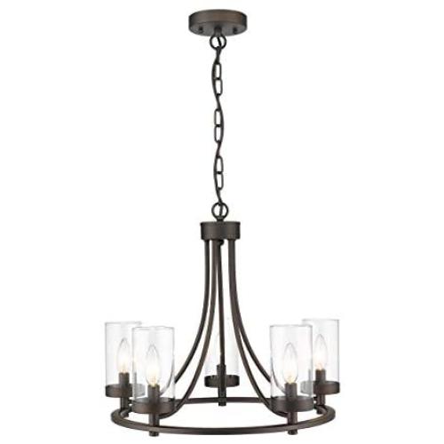 Rosient 5-Light Indoor Chandelier, Farmhouse Contemporary Foyer Pendant Light, Dinning Room Chandelier Lighting Fixture in Oil Rubbed Bronze Finish