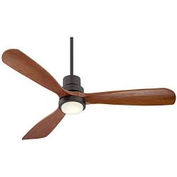 52'' Casa Delta-Wing Modern Outdoor Ceiling Fan with Light Solid Wood Oil Rubbed Bronze Damp Rated for Kitchen Patio - Casa Vieja