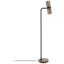 Henn&Hart FL0162 Modern, Contemporary Floor Blackened Bronze with Brass Metal Shade for, Bedroom, Living Room, Office, Study Lamp, Black