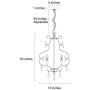 KSANA Crystal Chandelier, Modern Gold Chandelier with Crystal Pendants for Dining Rooms, Bedroom, Hallway, W13” x H18”