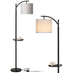 Miceshu Floor Lamps for Living Room, Arc Modern Standing Lamp Adjustable Lamp Safety Base and with Unique Convenient Table for Cellphone and Coffee Cup, Useful Bed Room Christmas Decor Floor Lamp