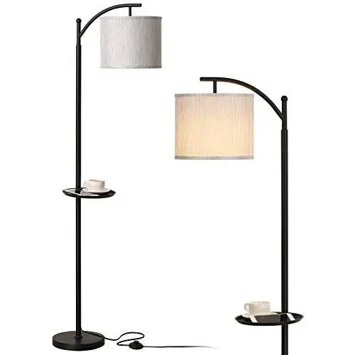 Miceshu Floor Lamps for Living Room, Arc Modern Standing Lamp Adjustable Lamp Safety Base and with Unique Convenient Table for Cellphone and Coffee Cup, Useful Bed Room Christmas Decor Floor Lamp