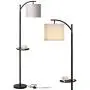 Miceshu Floor Lamps for Living Room, Arc Modern Standing Lamp Adjustable Lamp Safety Base and with Unique Convenient Table for Cellphone and Coffee Cup, Useful Bed Room Christmas Decor Floor Lamp