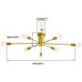 Garwarm 8-Light Sputnik Ceiling Light Modern Semi Flush Mount Ceiling Light Mid Century Gold Chandelier Pendant Lighting for Kitchen Dining Room Bedroom