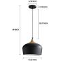 Modern Pendant Light Fixture, D11.4'' Black Metal Lampshade Wood Pattern Dome Minimalist Industrial Ceiling Hanging Light for Kitchen Island, Dining Room, Living Room, Bedroom Restaurant Modern Pendant Light Fixture, D11.4'' Black Metal Lampshade Wood Pattern Dome Minimalist Industrial Ceiling Hanging Light for Kitchen Island, Dining Room, Living Room, Bedroom Restaurant