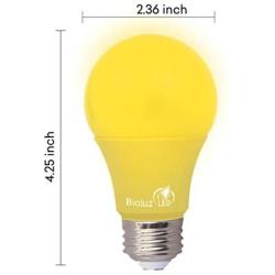 Bioluz LED Yellow Light Bulbs 60W Replacement Non-Dimmable A19 LED Bulbs 4-Pack