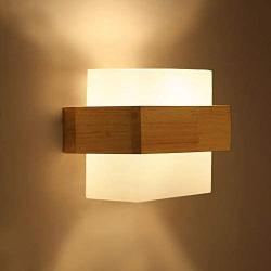 ZSJ Modern Minimalist Japanese Style LED Solid Wood Wall Lamp Bedroom Bedside Lamps Study Living Room Balcony Staircase Wall Lamp [Energy Class A+]