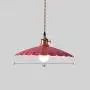 LAKIQ Colorful Indoor Single Pendant Light Lovely Scalloped Shade Mini Hanging Ceiling Lighting Metal Lights Pool Table Hanging Light for Kitchen Island Dining Room Bar Restaurant (Blue, 10)
