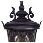 Casa Marseille Traditional Outdoor Wall Light Fixture Textured Black Scroll 17'' Clear Hammered Glass for Exterior Porch Patio - John Timberland