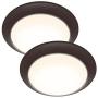 Gruenlich LED Flush Mount Ceiling Lighting Fixture, 9 Inch Dimmable 15.5W 1050 Lumen, Aluminum Housing Plus PC Cover, ETL and Damp Location Rated, 2-Pack (Bronze Finish-3000K)
