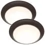 Gruenlich LED Flush Mount Ceiling Lighting Fixture, 9 Inch Dimmable 15.5W 1050 Lumen, Aluminum Housing Plus PC Cover, ETL and Damp Location Rated, 2-Pack (Bronze Finish-3000K)